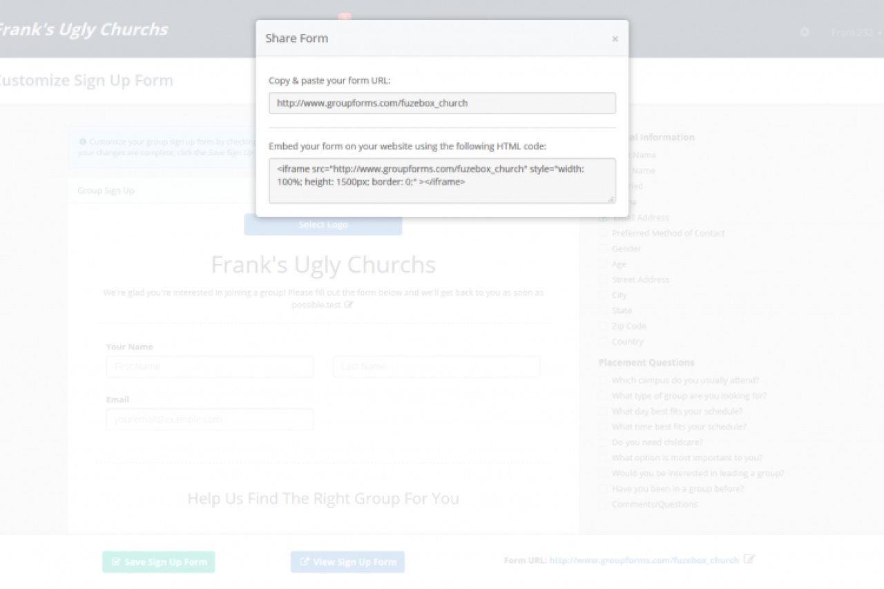 GroupForms screenshot