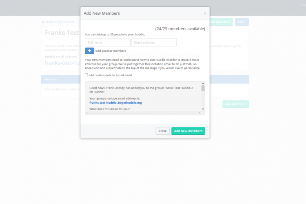 Huddle screenshot