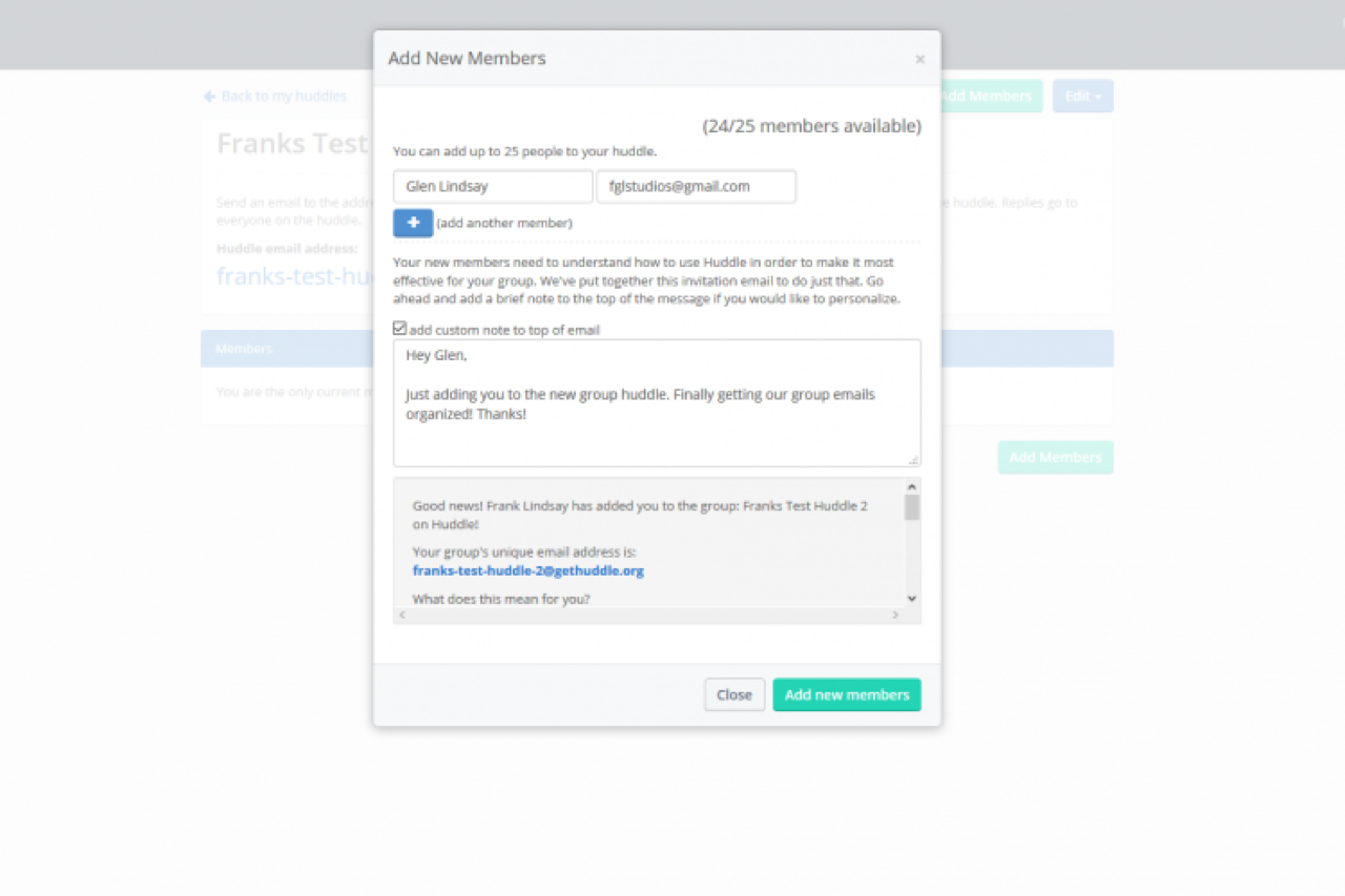 Huddle screenshot