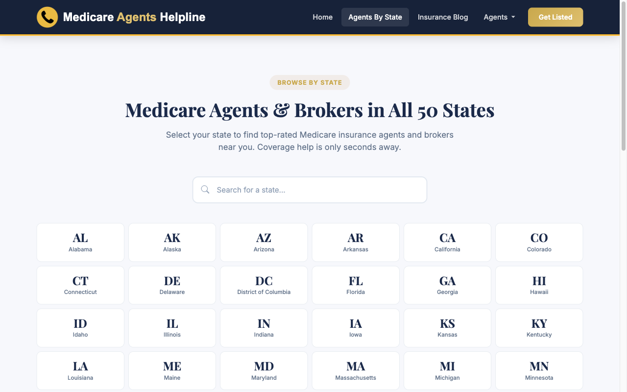 Medicare Agents Helpline screenshot
