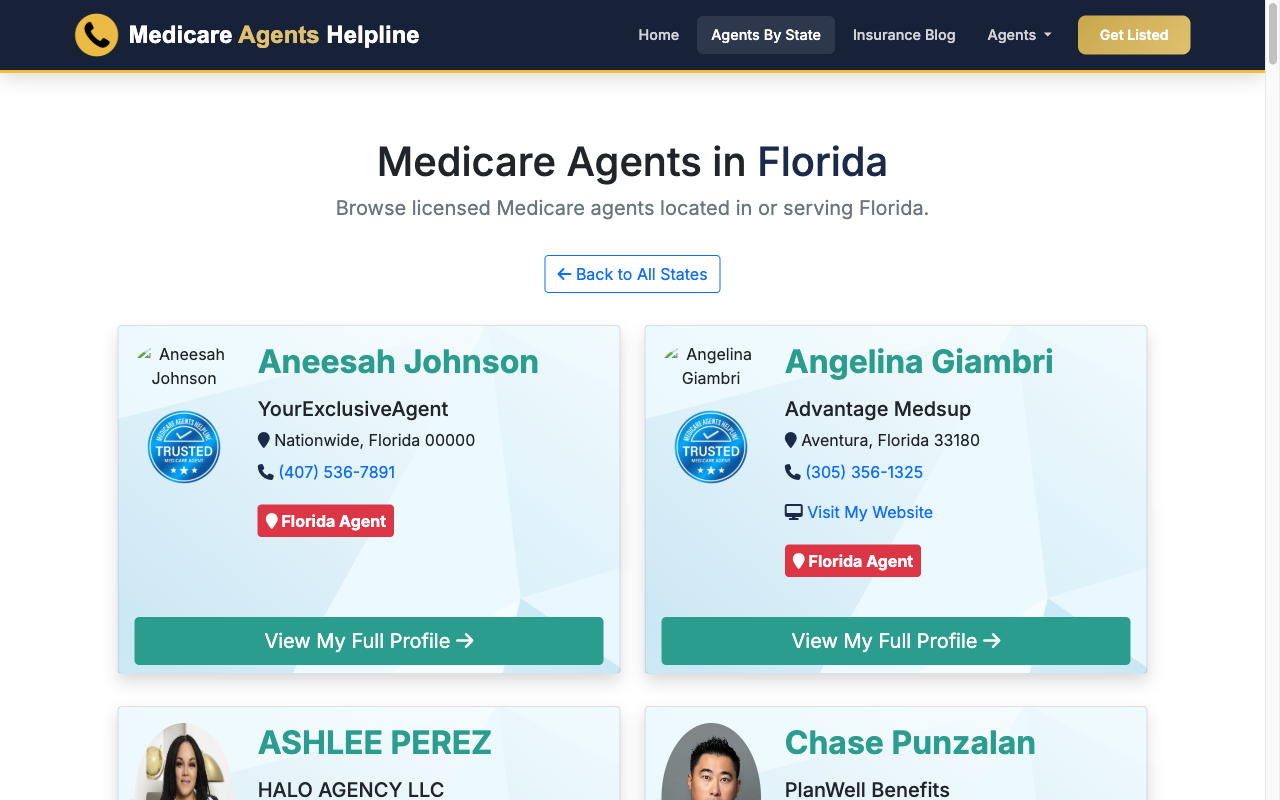 Medicare Agents Helpline screenshot