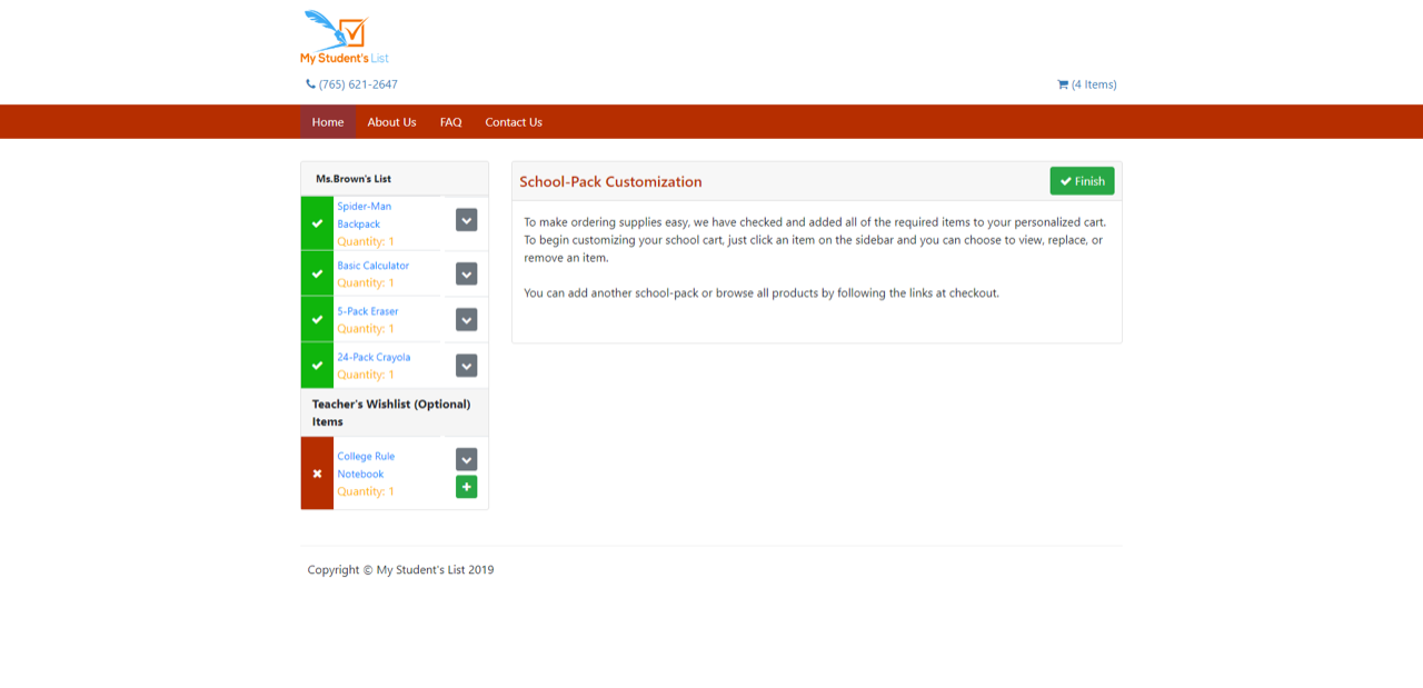 My Student's List screenshot